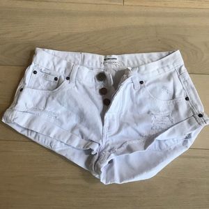 One Teaspoon White Denim Shorts